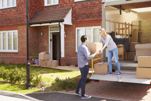Man and van loading and transport service illustration