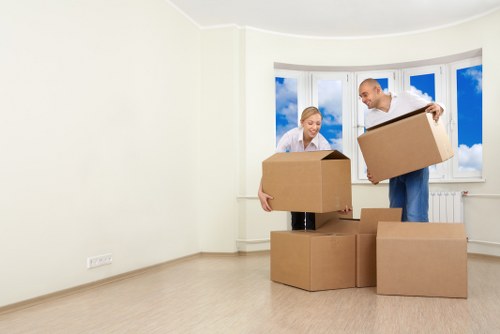 Office furniture and equipment prepared for commercial moving in Waterloo