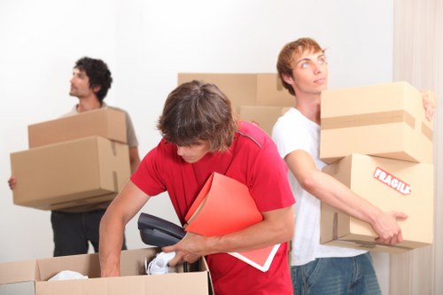 Furniture and boxes being prepared for transport in Waterloo