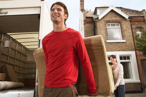 Removal van parked for a central Waterloo property move