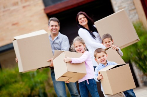 Moving service handling a property relocation in Waterloo on a busy street
