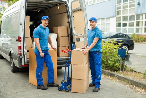Packed boxes and furniture ready for a Waterloo home move