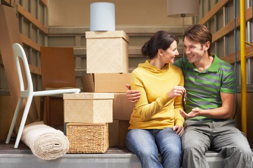 Boxes and furniture prepared for Waterloo removal services